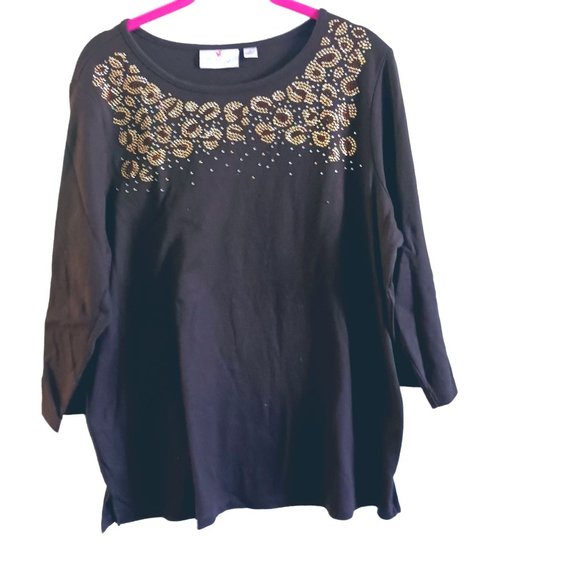 Quacker top, dark brown, size large, women's - Picture 1 of 3